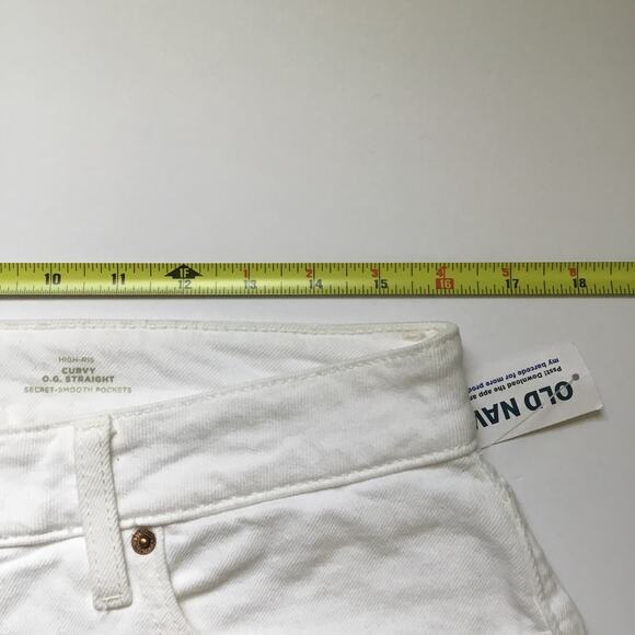 OLD NAVY High Rise Curvy O.G. Straight Jeans white Sz 14 - Picture 3 of 8